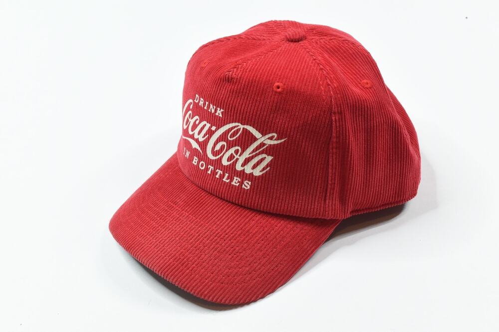 Coca Cola Corduroy Snapback Hat Adult One Size Red American Needle